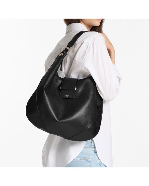 Jimmy Choo Black Bar Hobo Medium