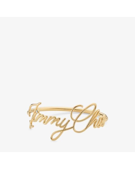 Jimmy Choo Metallic Logo Script Bracelet