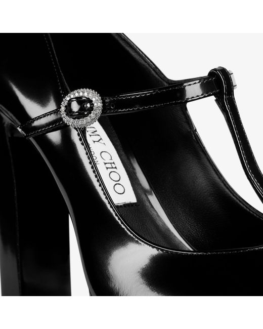 Jimmy Choo Black Marene 120 Leather Mary Jane Pumps
