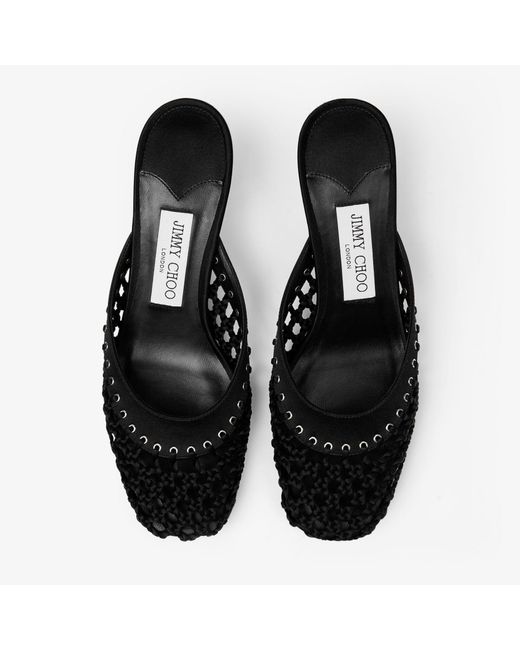 Jimmy Choo Black Pixie Mule Woven 50