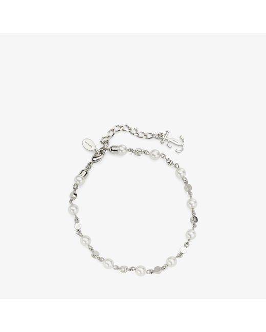 Jimmy Choo Metallic Pearl Crystal Anklet
