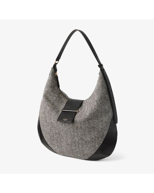 Jimmy Choo Gray Bar Hobo Medium
