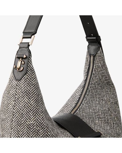 Jimmy Choo Gray Bar Hobo Medium