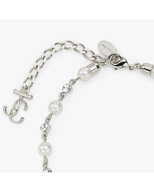 Jimmy Choo Metallic Pearl Crystal Anklet