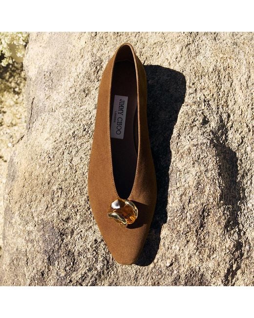 Jimmy Choo Brown Margot Flat