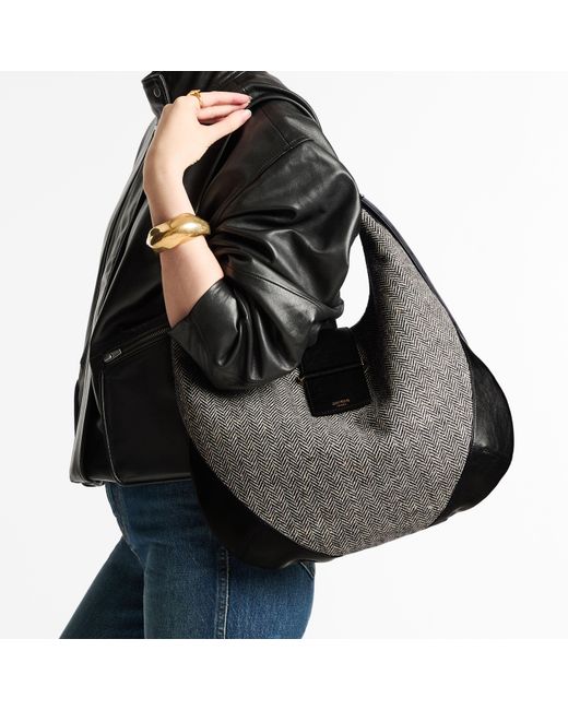Jimmy Choo Gray Bar Hobo Medium