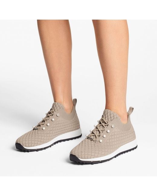 Jimmy Choo Natural Veles Knitted Sneakers