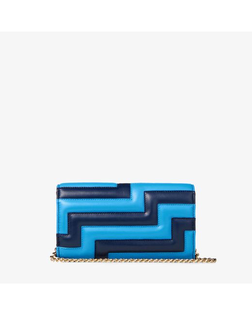 Jimmy Choo Blue Avenue wallet with chain