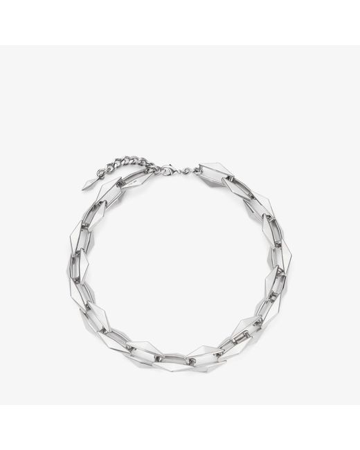 Diamond chain necklace Jimmy Choo en coloris Metallic