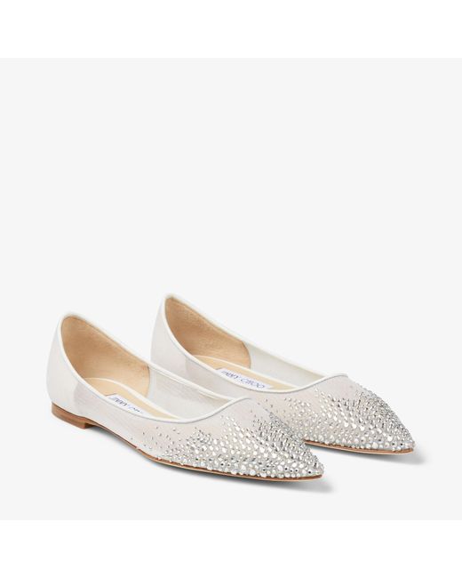 Jimmy Choo White Love Flat