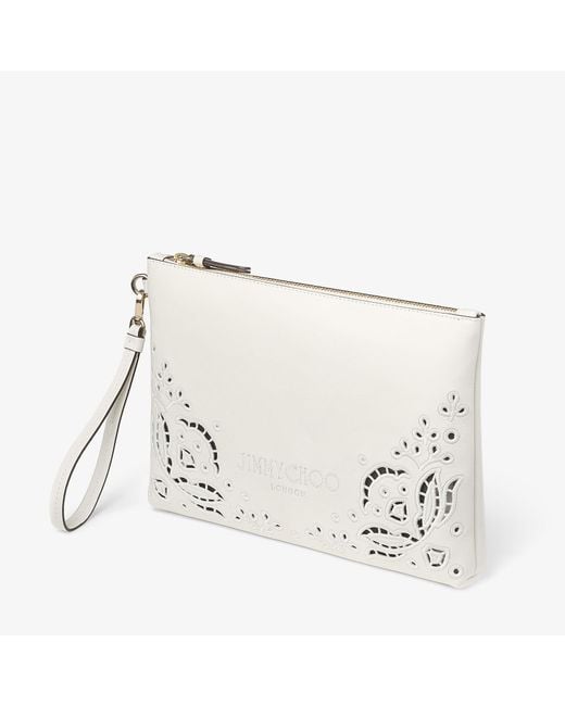 Jimmy Choo Natural Zipped Flat Pouch