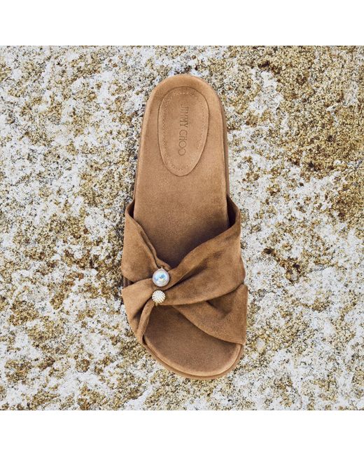 Jimmy Choo Brown Rafi Flat