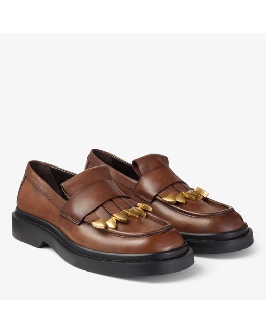 Jimmy Choo Brown Buff Tassel Loafer for men
