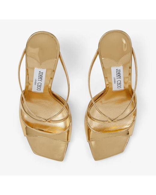 Jimmy Choo Metallic Anise 95 Leather Sandals