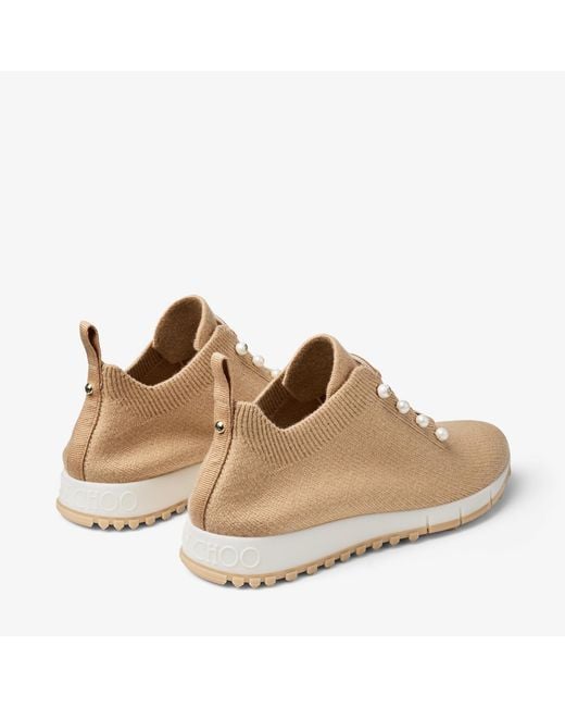 Jimmy Choo Natural Veles Cashmere Knitted Trainers