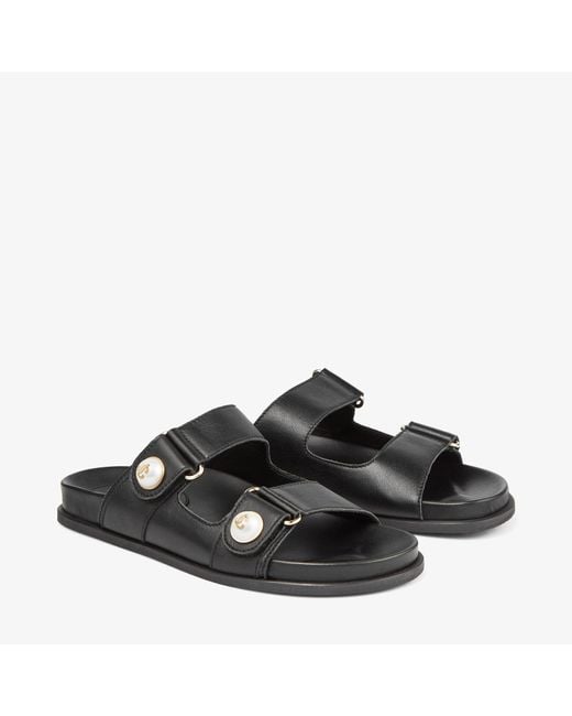 Jimmy Choo Black Fayence Leather Sandal