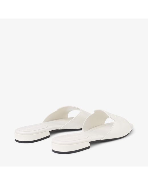 Jimmy Choo White Dina Flat