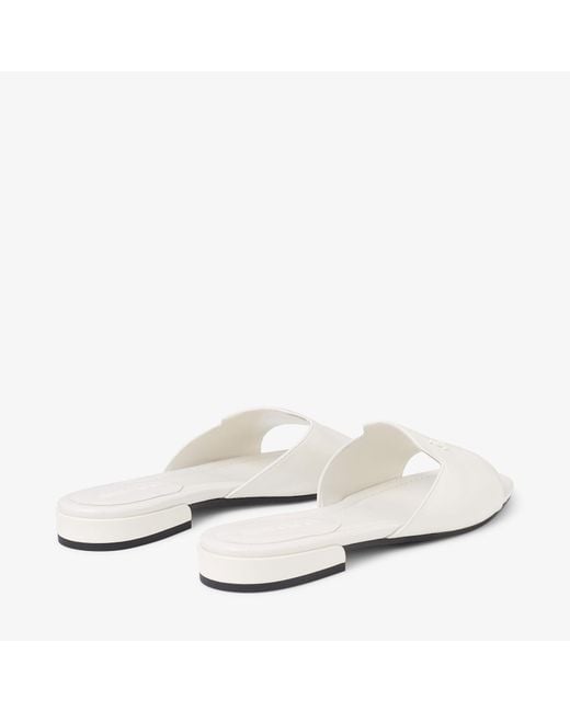 Jimmy Choo White Dina Flat