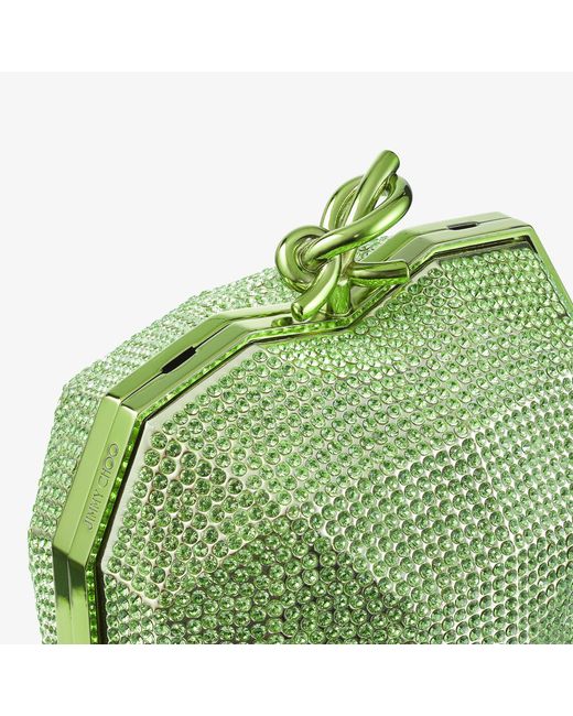 Jimmy Choo Green Faceted Heart Clutch