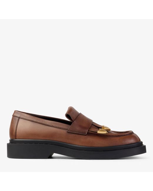 Jimmy Choo Brown Buff Tassel Loafer for men