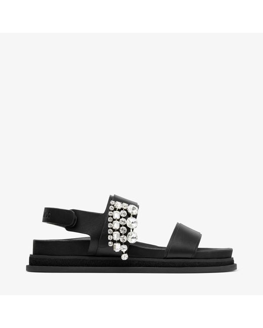 Jimmy Choo Verity Leather Sandals in Black | Lyst