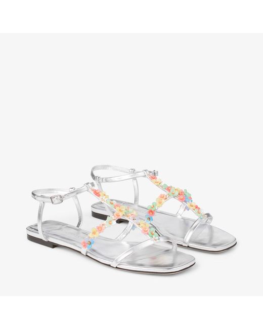 Jimmy Choo White Gwyn Daisy Flat
