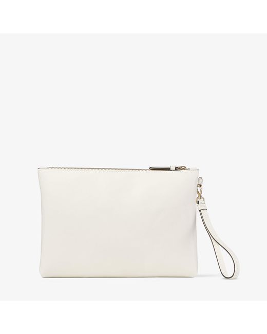 Jimmy Choo Natural Zipped Flat Pouch