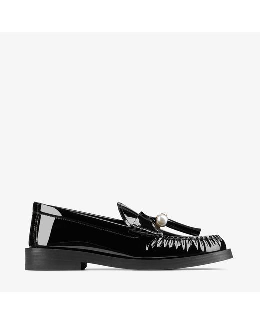 Jimmy Choo Black Patent Leather Addie Loafers