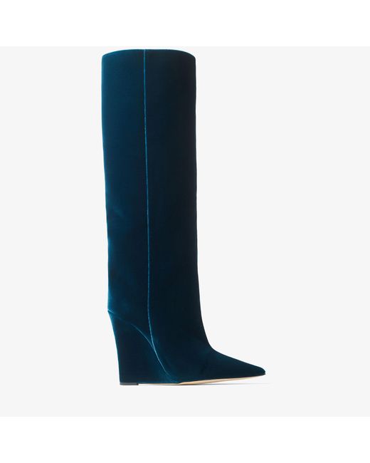 Jimmy Choo Blake Knee Boot 110 in Blue | Lyst