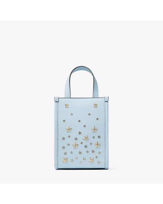 Jimmy Choo Mini North-south Tote Ice Blue/light Gold One Size