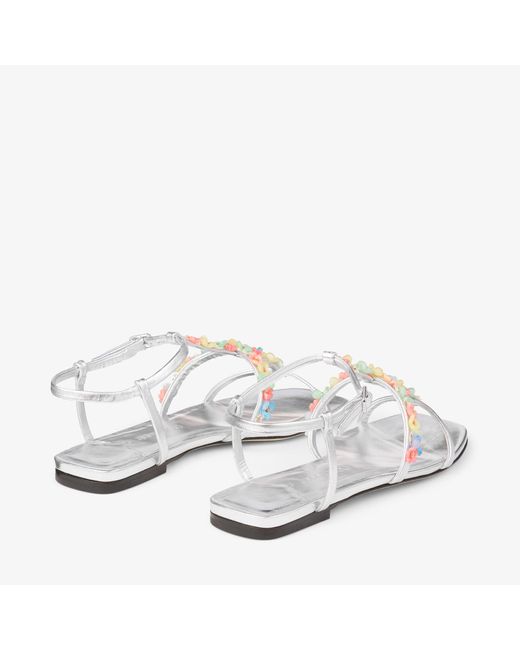 Jimmy Choo White Gwyn Daisy Flat