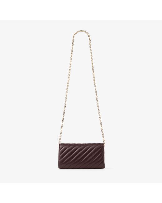 Jimmy Choo Purple Curve Wallet With Chain