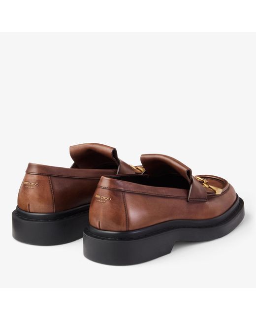 Jimmy Choo Brown Buff Tassel Loafer for men