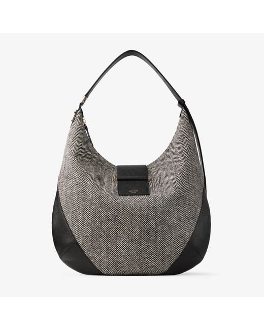 Jimmy Choo Gray Bar Hobo Medium