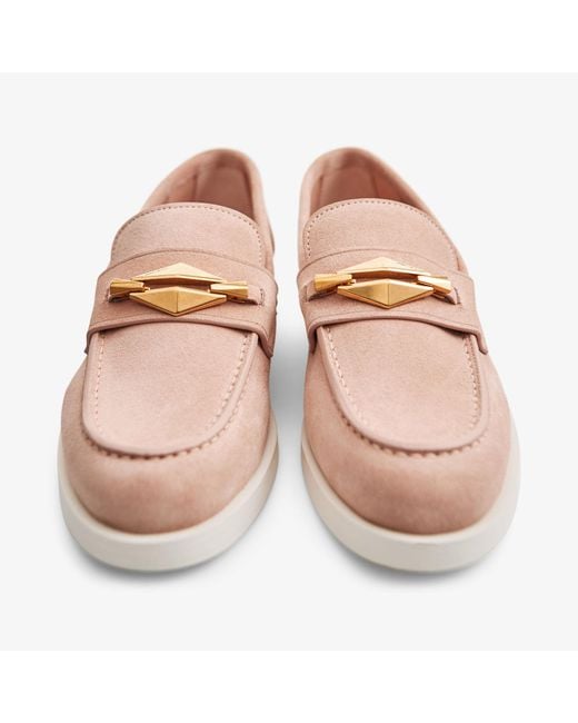 Jimmy Choo Pink Diamond Maddie Leather Loafers