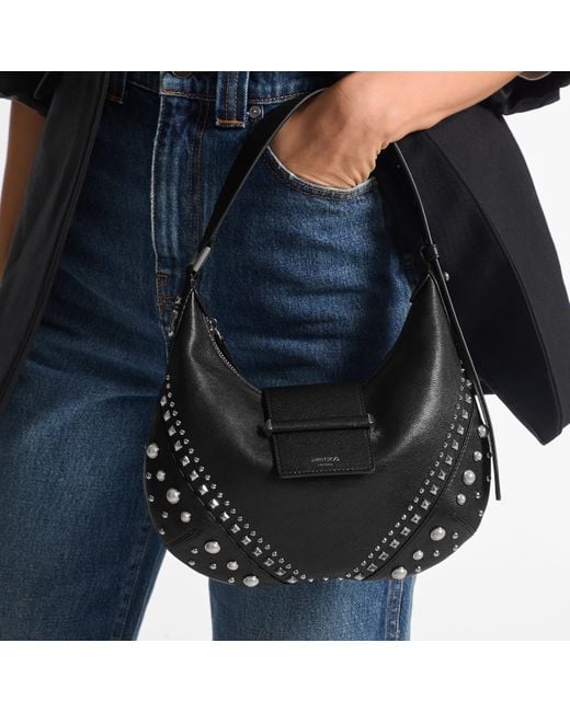 Jimmy Choo Black Bar Hobo Small