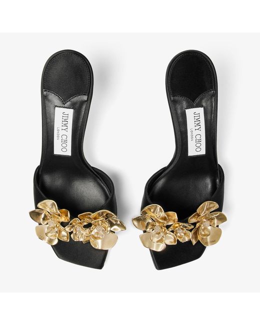 Jimmy Choo Black Skye 70 Zea Flower
