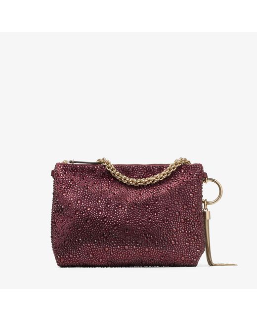 Jimmy Choo Purple Callie Crystal-Embellished Satin Clutch Bag