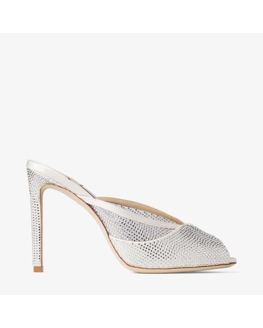 Jimmy Choo White Brigitte Mule 100