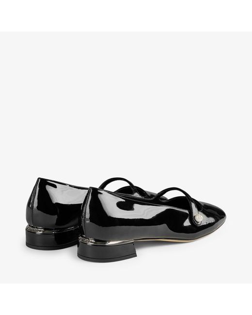 Jimmy Choo Black Elisa Ballerina Leather Ballet Flats