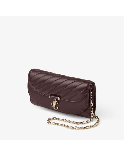 Jimmy Choo Purple Curve Wallet With Chain
