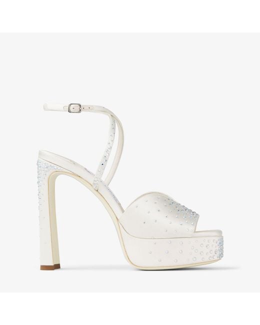 Jimmy Choo White Karli Platform 125