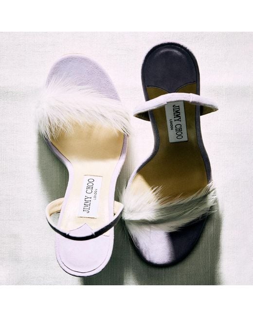 ち*ー様 JIMMY CHOO パープル ミュール プリズム ミュール | ブラック レザー・ミュール | ジミー チュウ