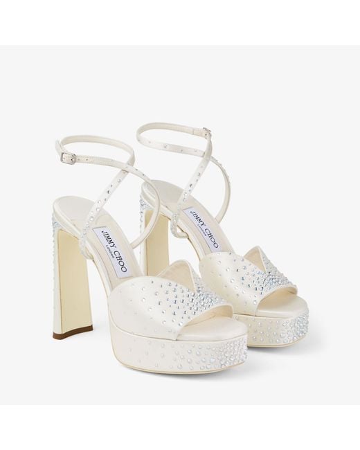 Jimmy Choo White Karli Platform 125