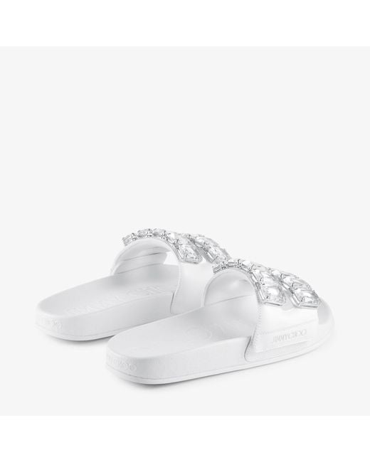 Jimmy Choo White Fitz Crystal