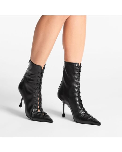 Jimmy Choo Black Scarlett 95 Leather Boots