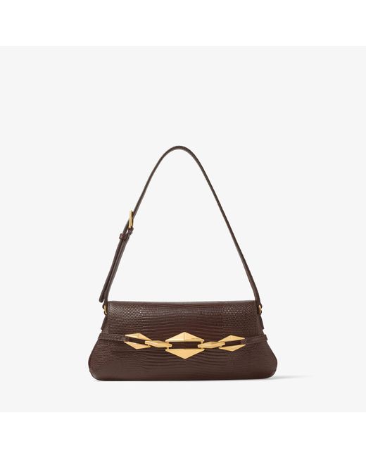 Jimmy Choo Brown Diamond Shoulder East-West S