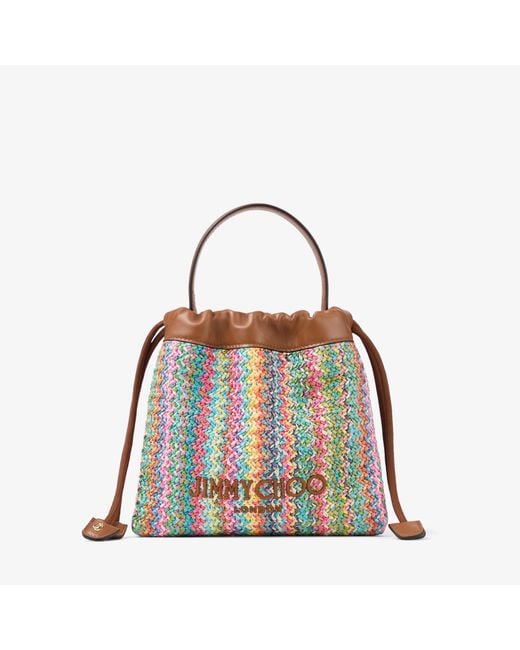 Jimmy Choo Blue Drawstring Pouch Top Handle