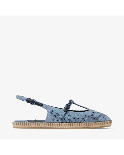Jimmy Choo Blue Amiee Flat