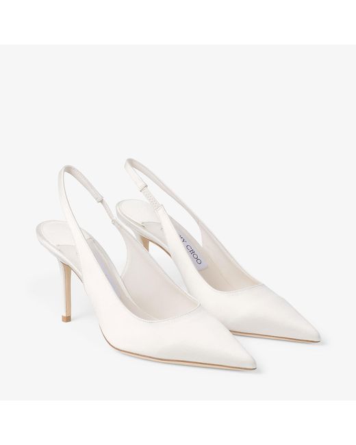 Jimmy Choo White Love Sling Back 85